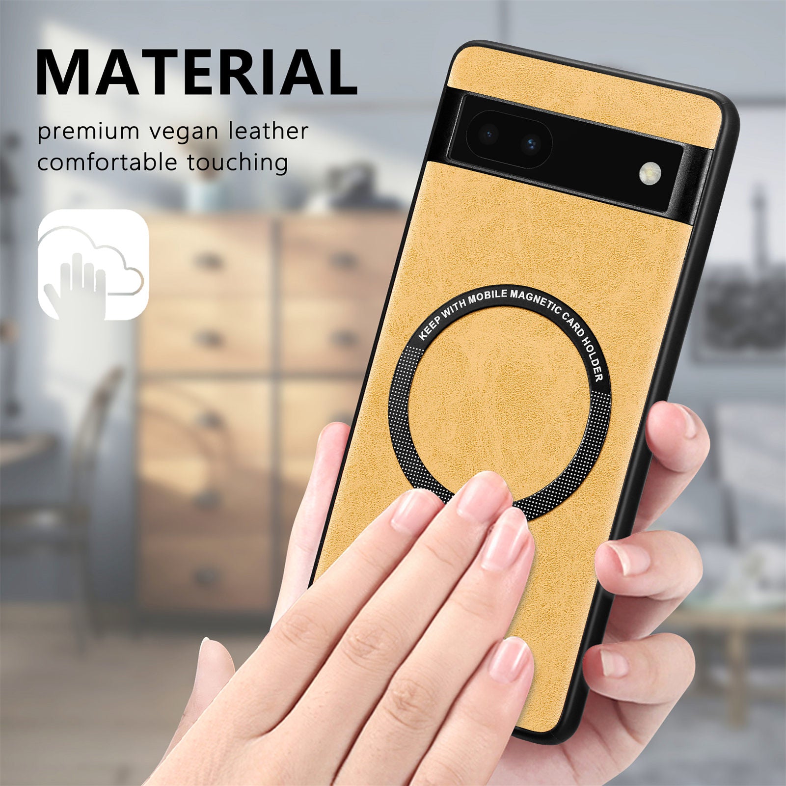For Google Pixel 6a Drop-proof Phone Case Compatible with MagSafe PU Leather Coated PC TPU Phone Cover For Google Pixel 6a Drop-proof Phone Case Compatible with MagSafe PU Leather Coated PC TPU Phone Cover